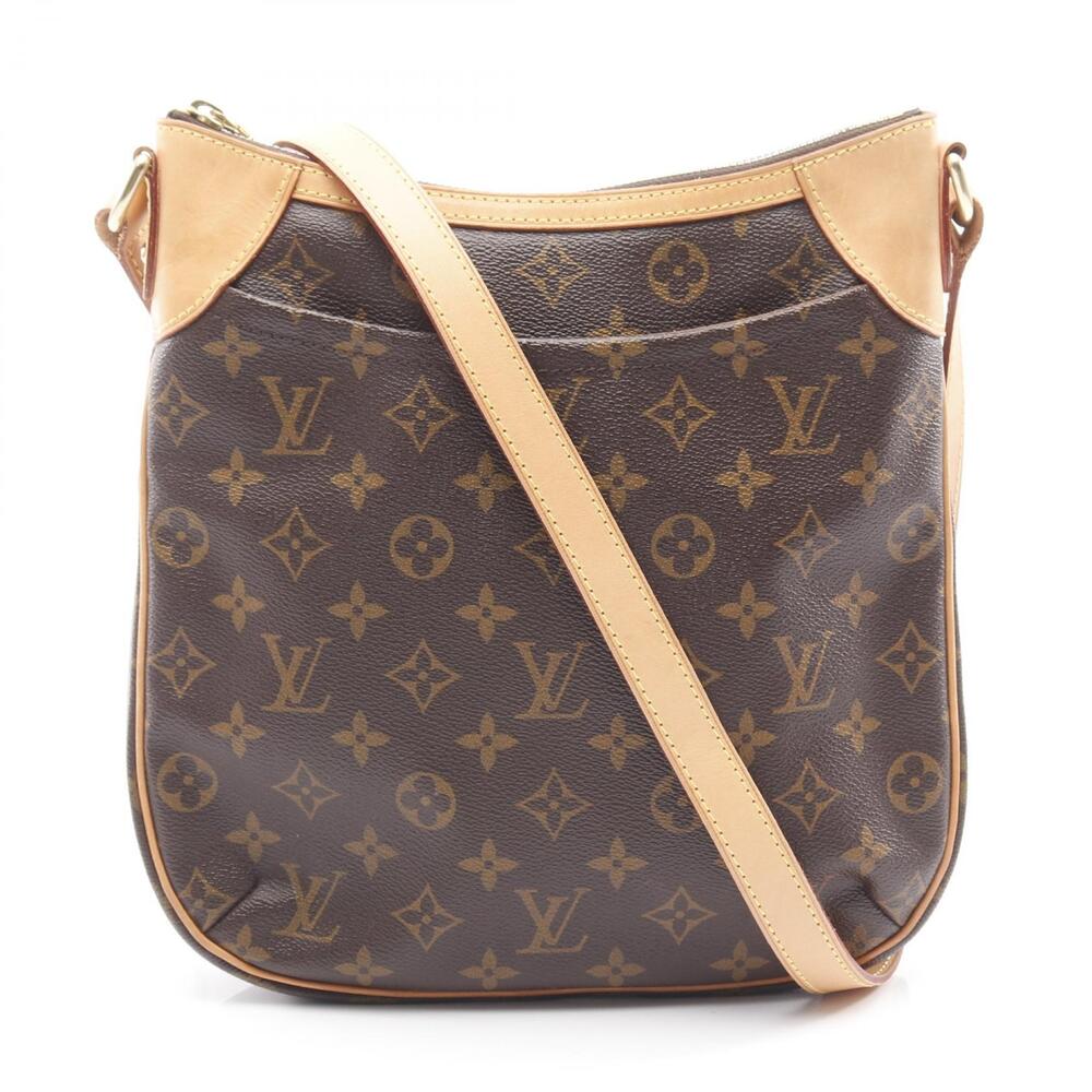 Louis Vuitton Odeon Monogram Shoulder Bag Canvas Leather Brown